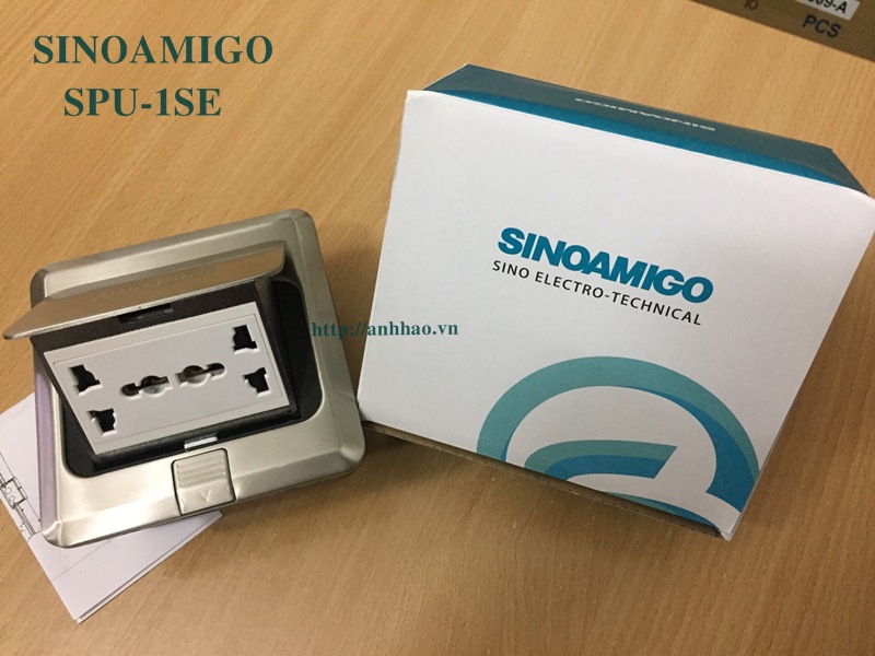 Ổ điện lắp âm sàn SINOAMIGO SPU-1SE màu bạc